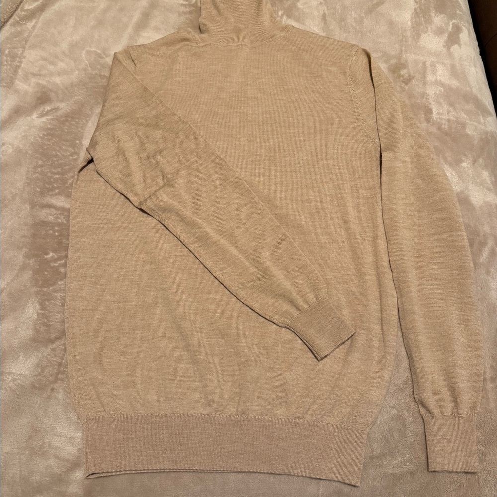 Suit Supply Merino Wool Sand Turtleneck, Size S